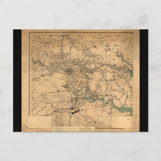 Postal Mapa de la guerra civil de Richmond y Petersburgh  (Anverso)