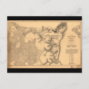 Postal Mapa de la guerra civil de Virginia, sitio de York