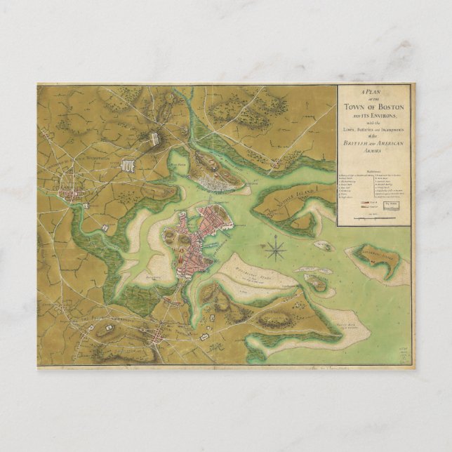 Postal Mapa de la Guerra de la Revolución de la Bahía de  (Anverso)