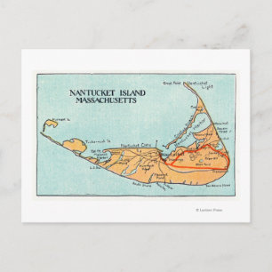 Postal Mapa de la isla