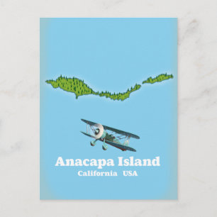 Postal Mapa de la isla Anacapa California EE. UU.