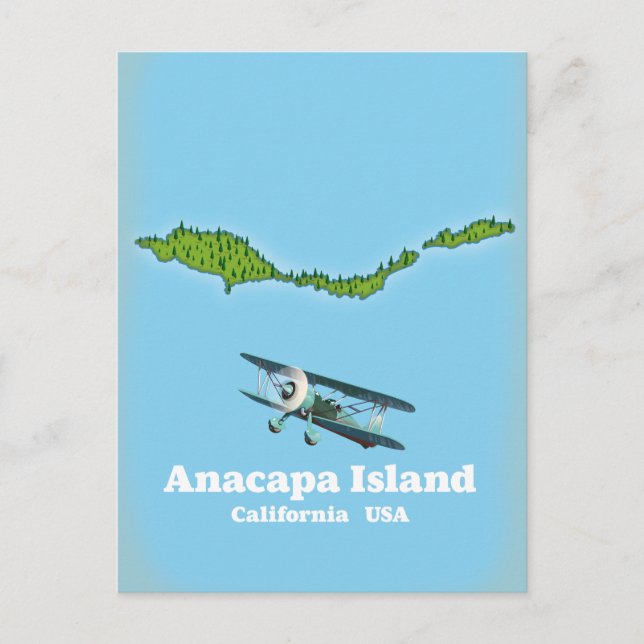 Postal Mapa de la isla Anacapa California EE. UU. (Anverso)