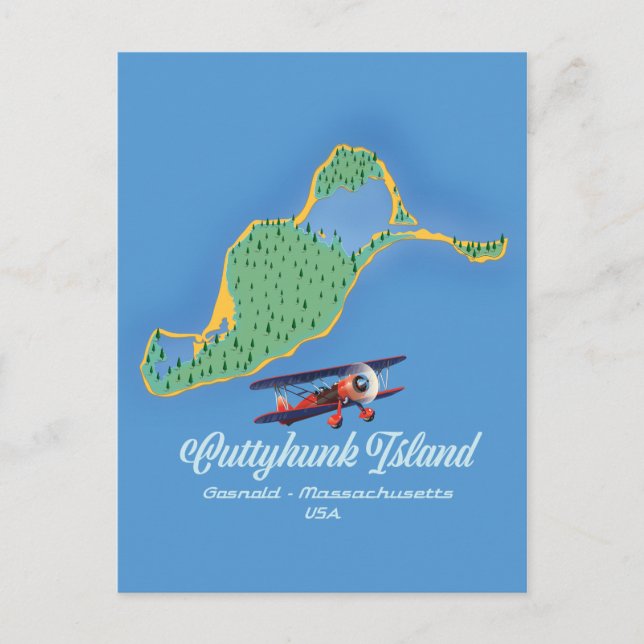 Postal Mapa de la isla Cuttyhunk Gosnold, Massachusetts (Anverso)