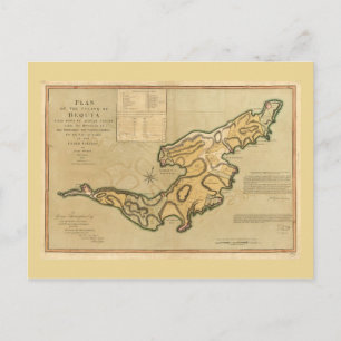 Postal Mapa de la isla de Bequia (1794)