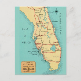 Postal  Mapa de la isla de Boca Grande Useppa Florida 