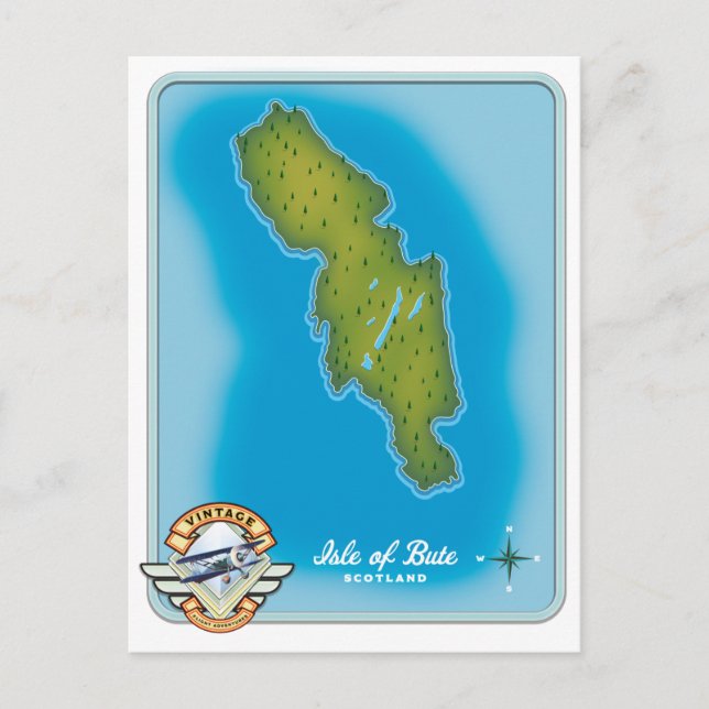 Postal Mapa de la Isla de Bute (Anverso)