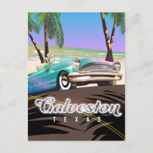 Postal Mapa de la isla de Galveston Texas EE. UU.