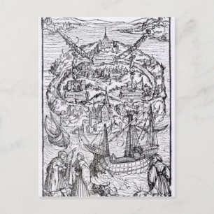 Postal Mapa de la Isla de la Utopía, portada del libro