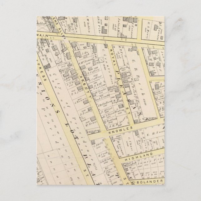 Postal Mapa de la isla de Rhode Providence 2 (Anverso)