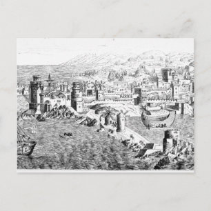 Postal Mapa de la isla de Rodas