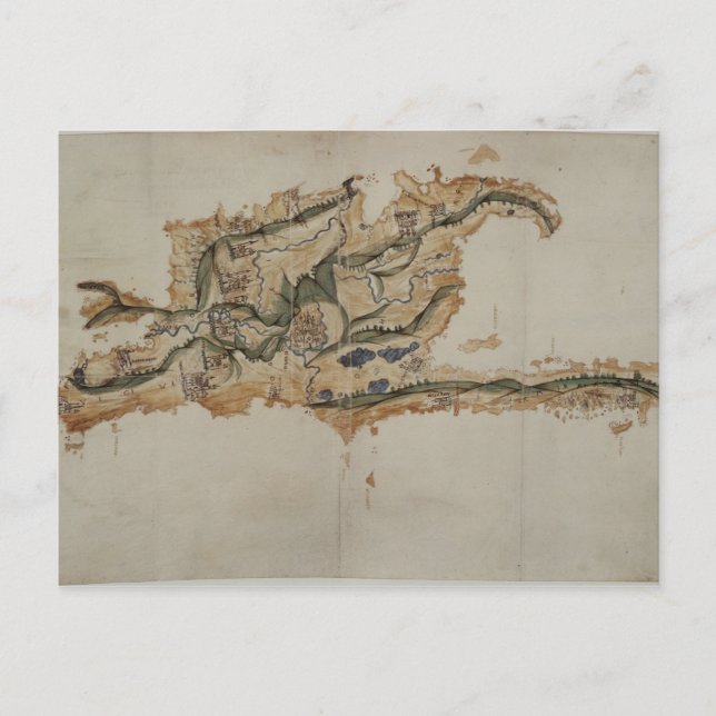 Postal Mapa de la isla de Santo Domingo (Anverso)