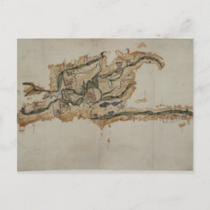 Postal Mapa de la isla de Santo Domingo