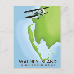 Postal Mapa de la isla de Walney, Burrow-In-Furness, Ingl
