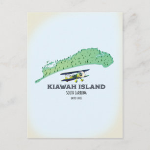 Postal Mapa de la isla Kiawah Carolina del Sur EE. UU.