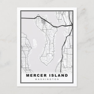 Postal Mapa de la isla Mercer