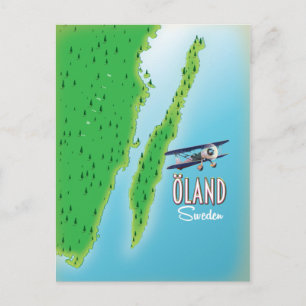 Postal mapa de la isla Öland Suecia