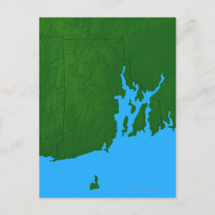 Postal Mapa de la isla Rhode
