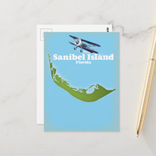 Postal Mapa de la isla Sanibel Florida