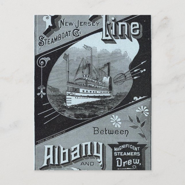 Postal Mapa de la línea de gente de vapor (Anverso)