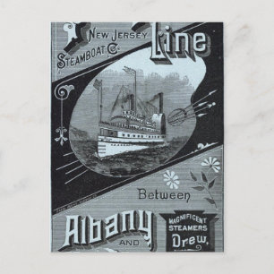 Postal Mapa de la línea de gente de vapor