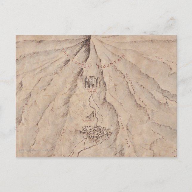 Postal Mapa de la montaña Lonley (Anverso)