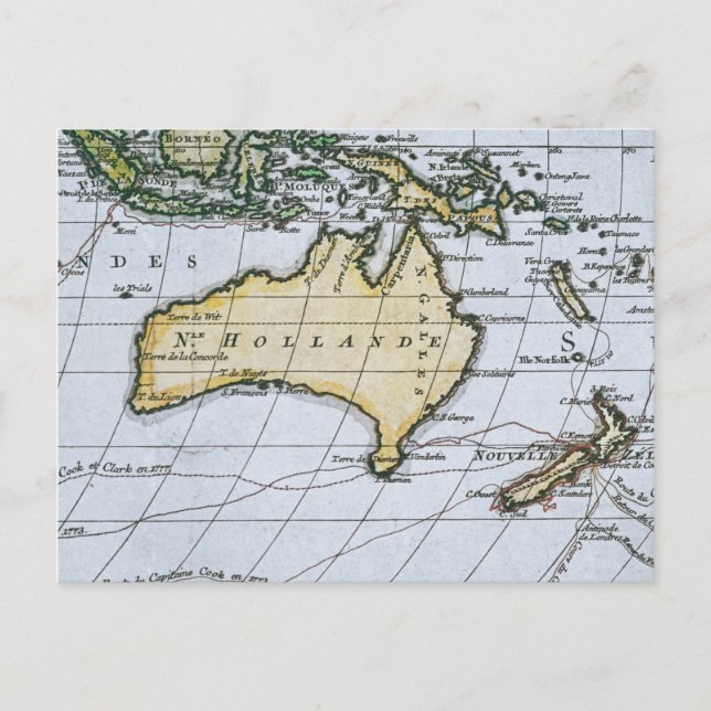 Postal Mapa de la Nueva Holanda (Anverso)