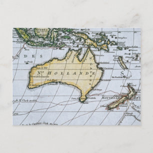 Postal Mapa de la Nueva Holanda
