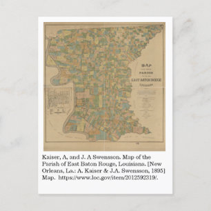 Postal Mapa de la parroquia de Baton Rouge Oriental, La.