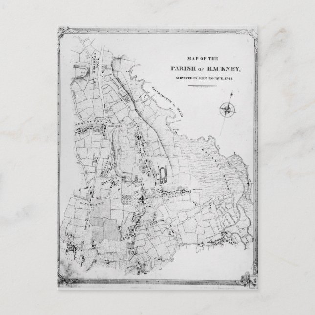 Postal Mapa de la parroquia de Hackney (Anverso)