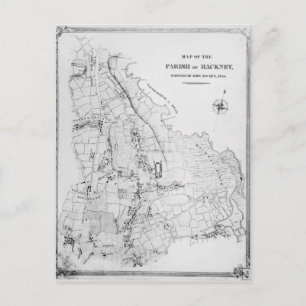 Postal Mapa de la parroquia de Hackney