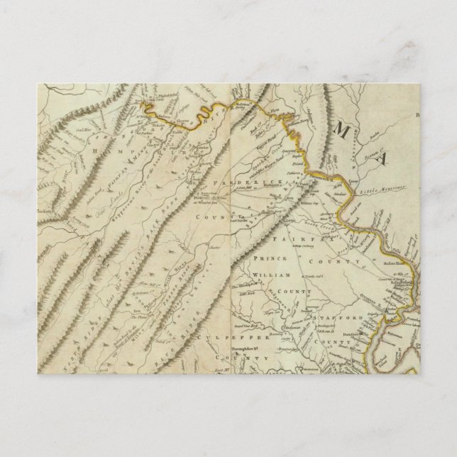 Postal Mapa de la parte más habitada de Virginia, NJ. PA (Anverso)