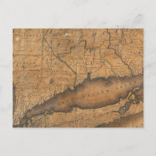 Postal Mapa de la parte sur del estado de Nueva York