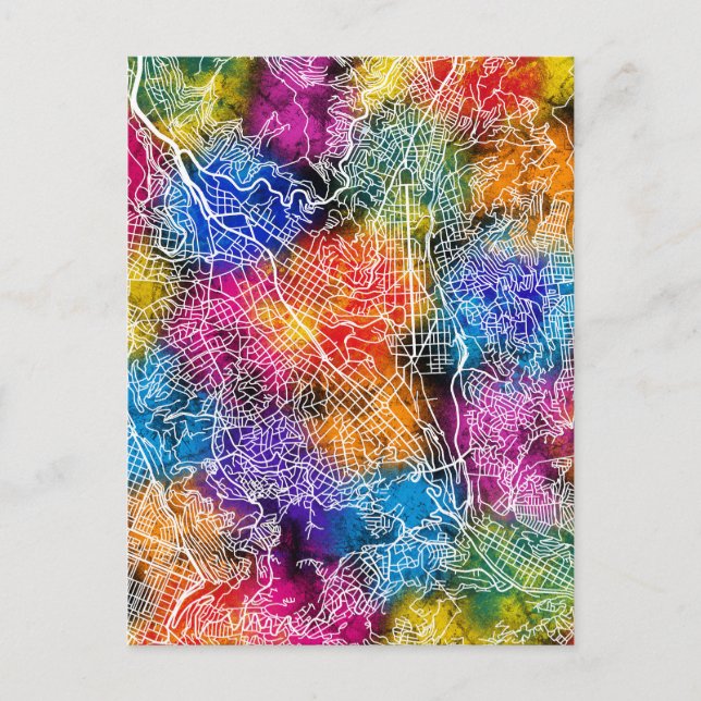 Postal Mapa de La Paz Bolivia (Anverso)