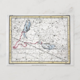 Postal Mapa de la placa de constelaciones XXII