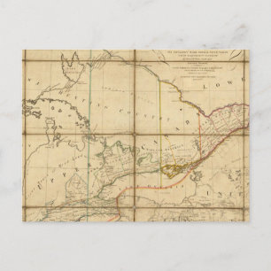 Postal Mapa de la provincia del Alto Canadá