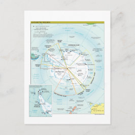 Postal Mapa de la Región Antártica