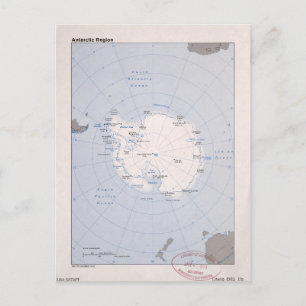 Postal Mapa de la Region antártica (1982)