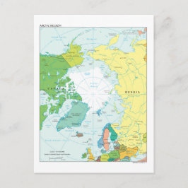 Postal Mapa de la región ártica
