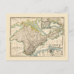 Postal Mapa de la región de Sebastopol de Crimea (Ucrania