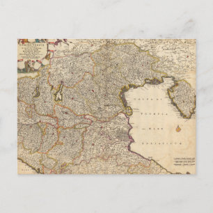 Postal Mapa de la región de Venecia, Italia