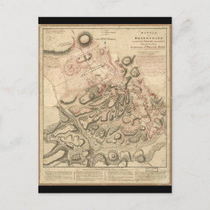 Postal Mapa de la Revolución Americana de Brandywine de 1