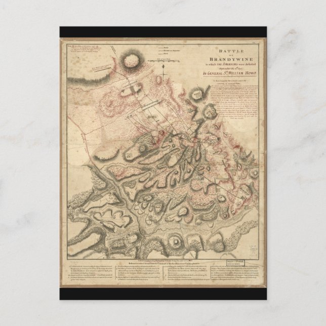Postal Mapa de la Revolución Americana de Brandywine de 1 (Anverso)