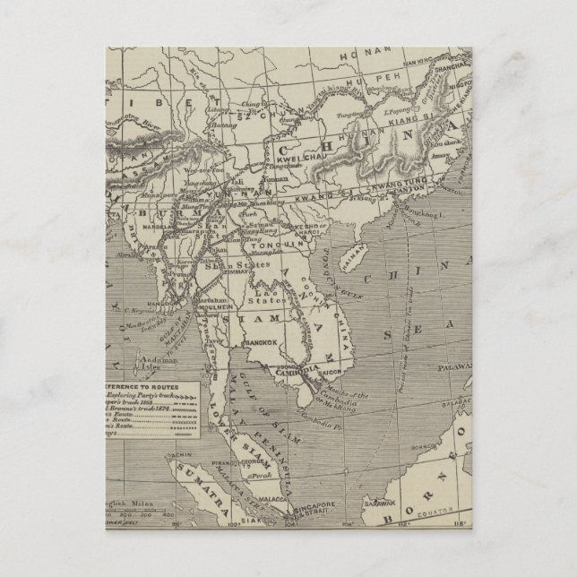 Postal Mapa de la ruta propuesta a China desde Birmania (Anverso)