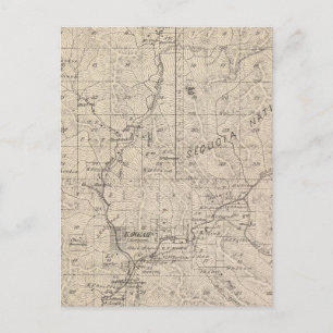 Postal Mapa de la sección del condado de Tulare T1617S R2