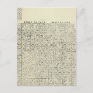 Postal Mapa de la sección del condado de Tulare T1820S R3