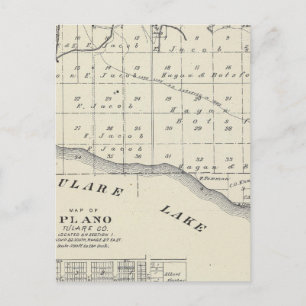 Postal Mapa de la sección del condado de Tulare T2021S R2