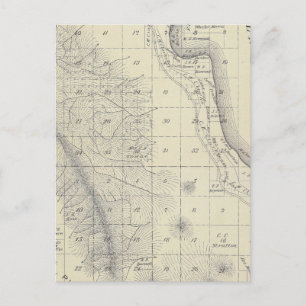 Postal Mapa de la sección del condado de Tulare T2223S R1