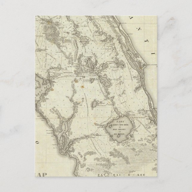 Postal Mapa De La Sede De La Guerra En Florida (Anverso)