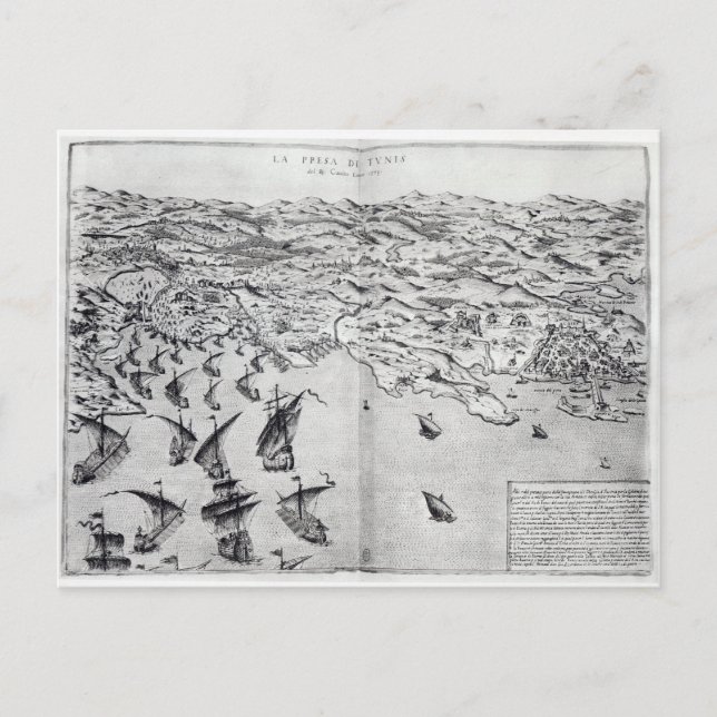 Postal Mapa de la toma de Túnez (Anverso)