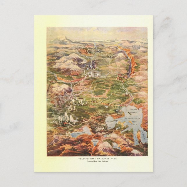 Postal Mapa de la visión aérea 1910 - parque nacional de (Anverso)